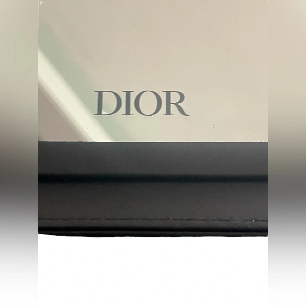 NEW w/Box Dior VIP Black Vegan Leather 7” x 5” Vanity Mirror. For Home or Travel - Picture 6 of 8